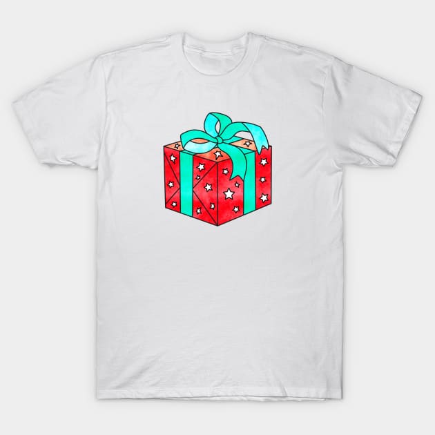 Christmas Present T-Shirt by Kelly Louise Art